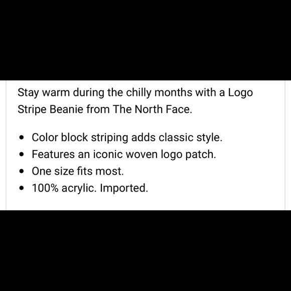 π The North Face Logo Stripe Beanie Black Asphalt - Picture 7 of 7